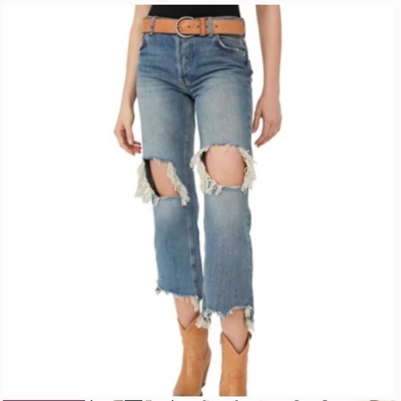 Free People Maggie Mid Rise Straight Jeans 26 - Picture 1 of 7